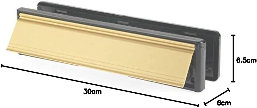 Letterplate for 38-78 mm Doors, 300 mm, Gold Finish - Image 2