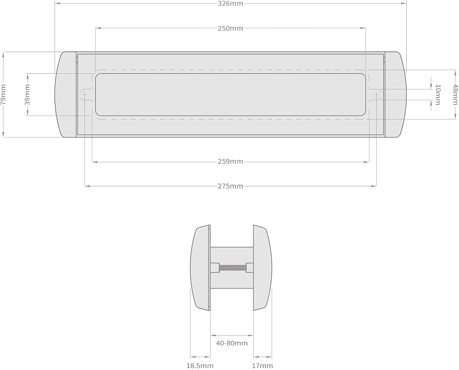12" Omega Premium Sprung Heavy Duty Letterplate for UPVC/Wood Doors, 40-80mm, Chrome (Polished) - Image 3
