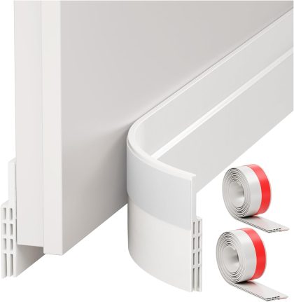 2-Pack Self-Adhesive Door Draft Excluder, White – 2" W x 39" L