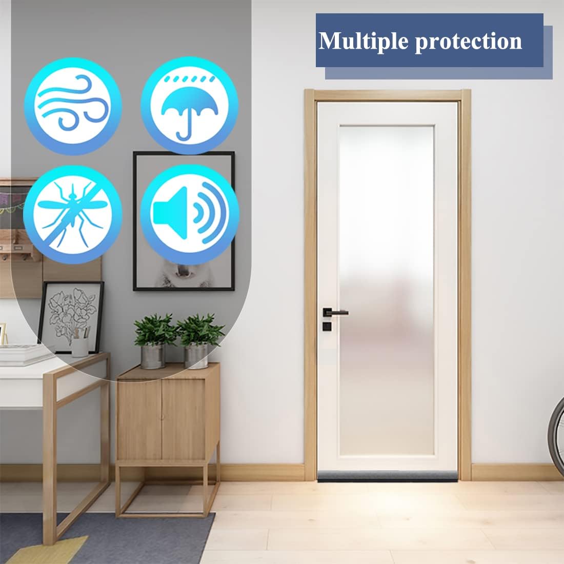Grey 94cm Door Draft Excluder – Energy-Efficient Under Door Seal, Noise & Cold Air Blocker, Weather Stripping for Bottom of Your Door - Image 6