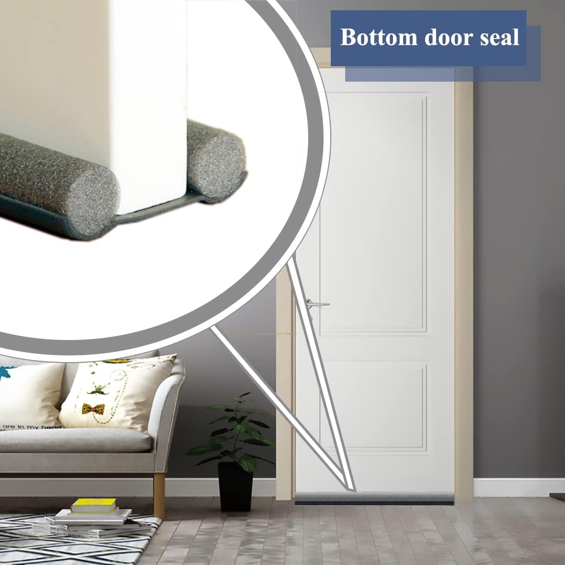 Grey 94cm Door Draft Excluder – Energy-Efficient Under Door Seal, Noise & Cold Air Blocker, Weather Stripping for Bottom of Your Door - Image 5