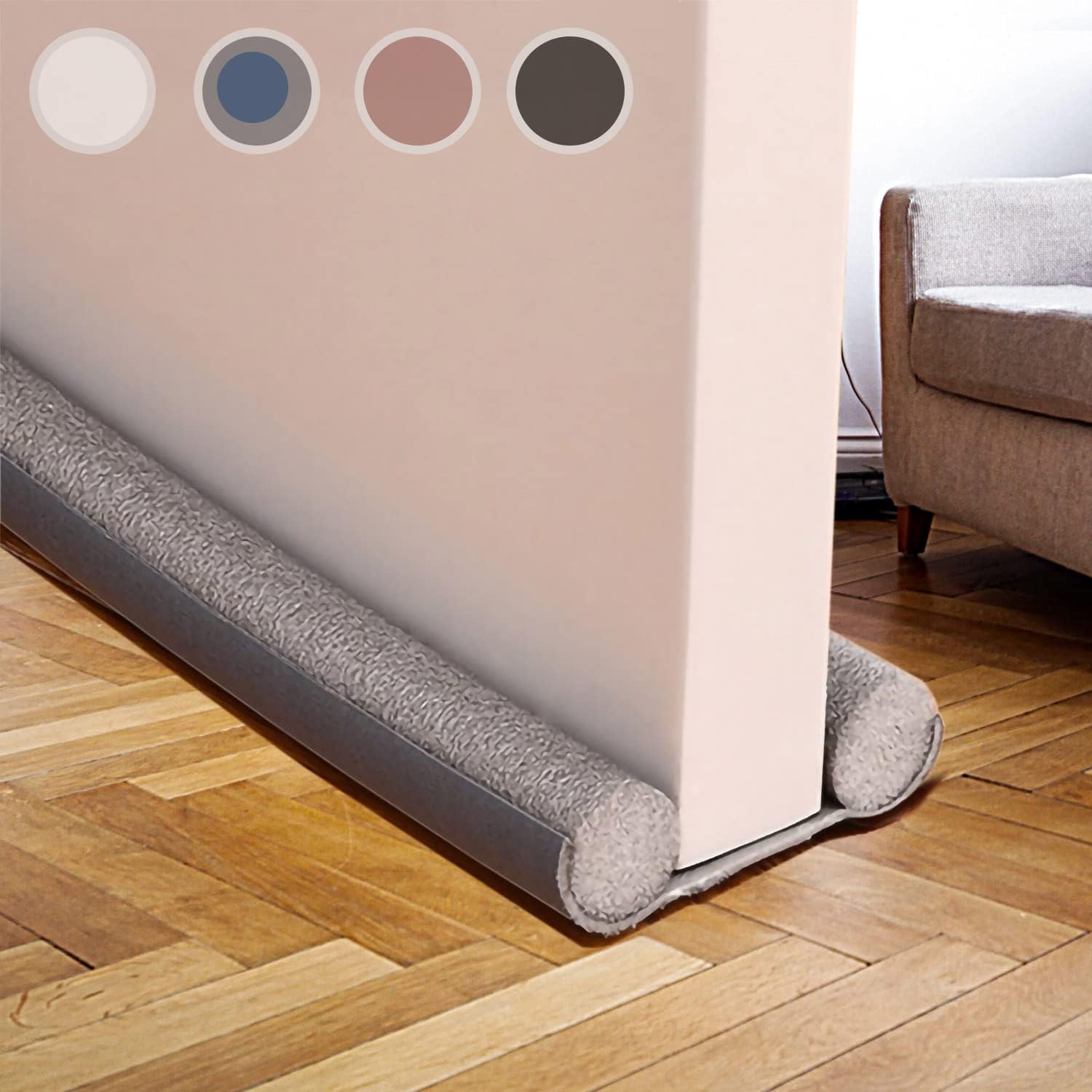 Grey 94cm Door Draft Excluder – Energy-Efficient Under Door Seal, Noise & Cold Air Blocker, Weather Stripping for Bottom of Your Door