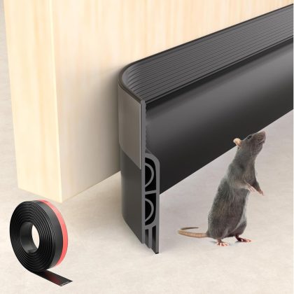 39"/1M Self-Adhesive Draft Excluder, Black Silicone Door Bottom Seal Strip